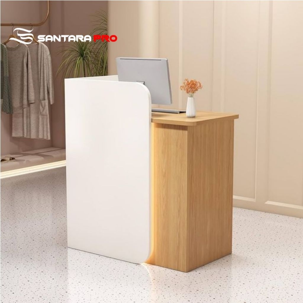 Meja Kasir Minimalis Modern 90x40x100cm – Meja Resepsionis, Meja Counter Toko, Meja Kasir Butik & Sa