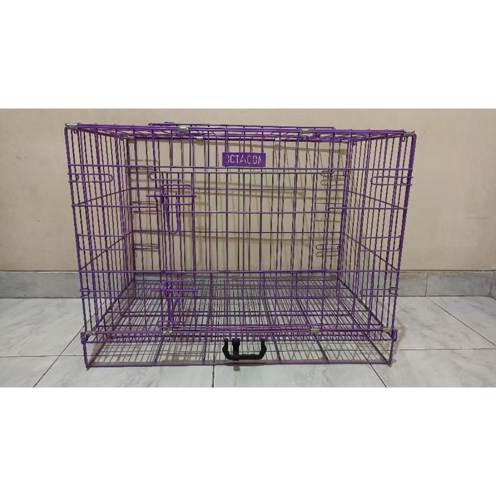 [BEKAS] KANDANG MEREK OCTAGON KUCING BESI LIPAT TINGKAT 1 SIZE XL 76×55×60