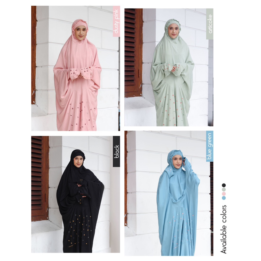 sale 30% / M230201 / mukenah dannis terusan / mukenah dewasa / mukenah polos / rayon / mukenah hitam