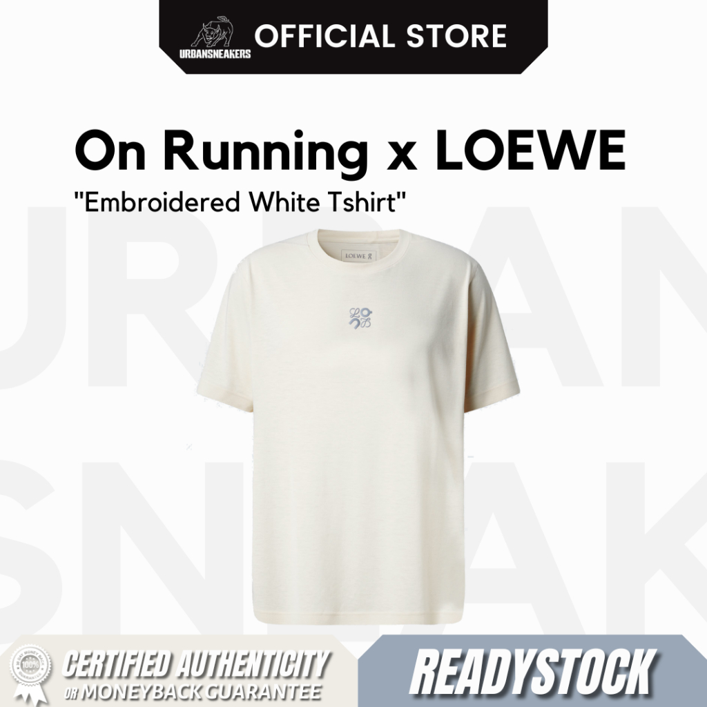 On Running x LOEWE Embroidered White Tshirt