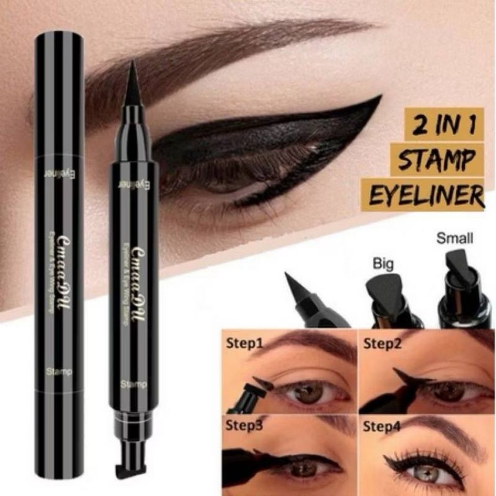 2in1 Eyeliner Stamp Wing Eyeliner Liquid Waterproof Stamp Eyeliner 2 in 1 Eyeliner Spidol