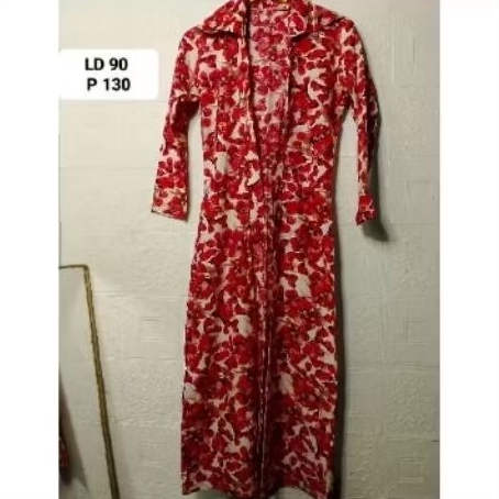 long outer motif bunga warna cerah (A003)