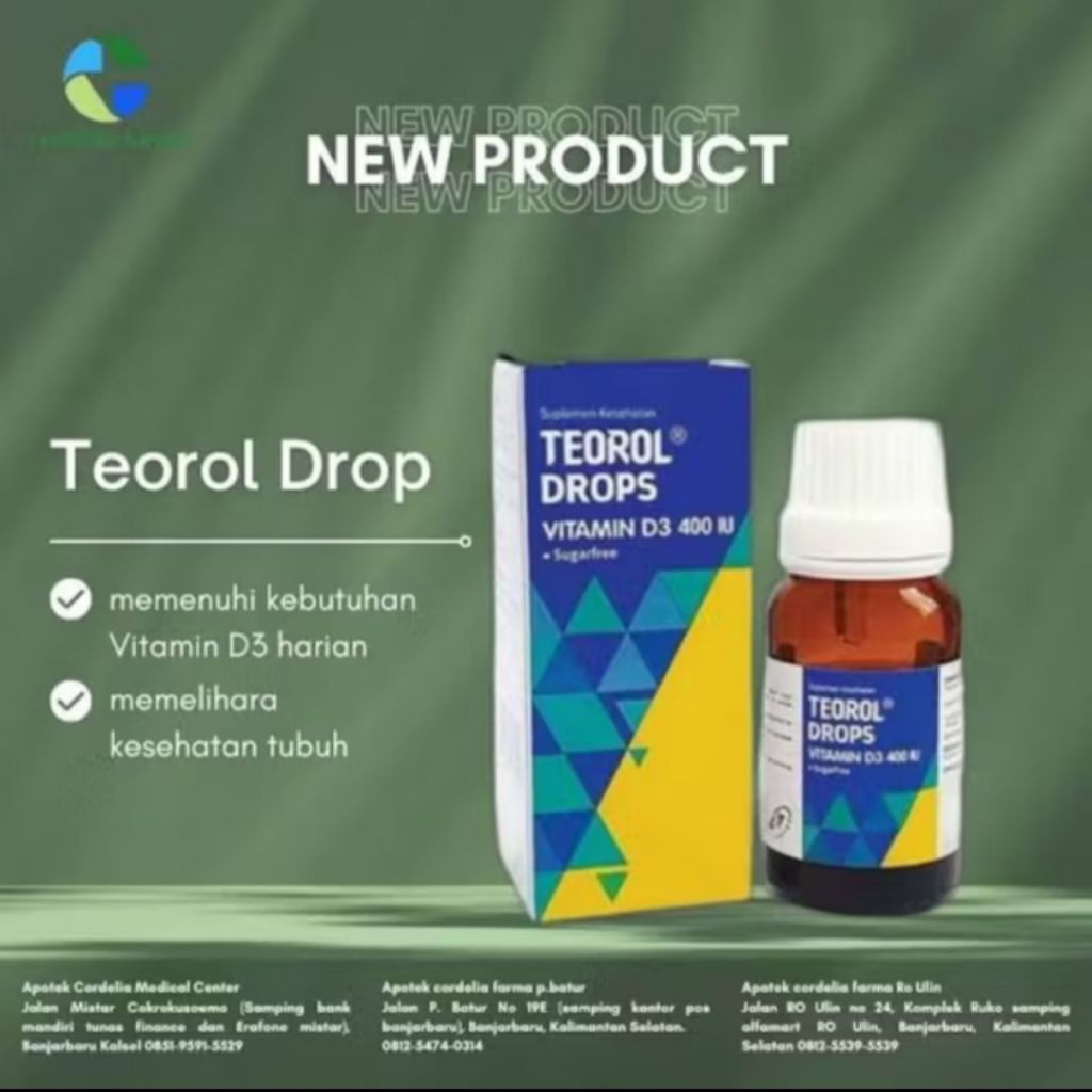 TEOROL DROPS 12,5 ML - vitamin D3 Teorol Drops Vitamin D3 400 IU Suplemen Vitamin D