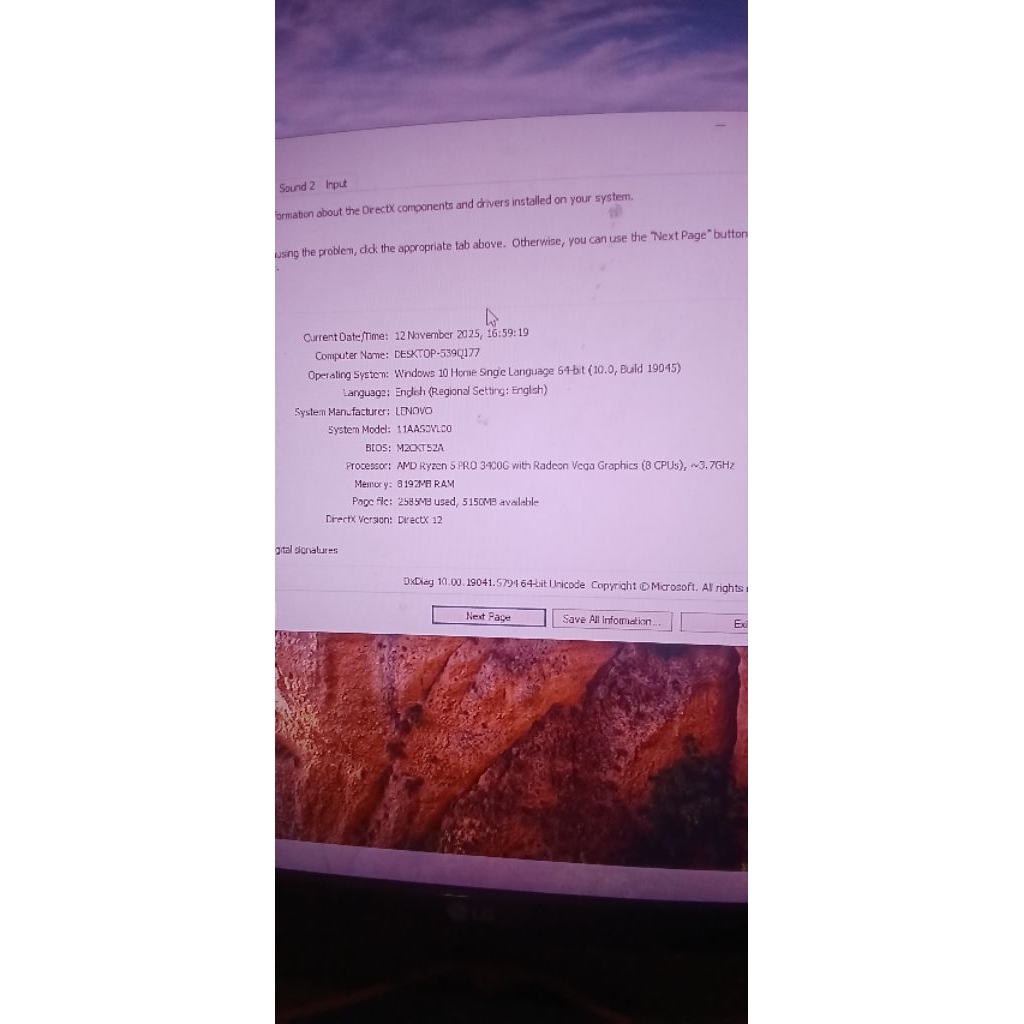 PC Komputer Ryzen 5 pro 3400g