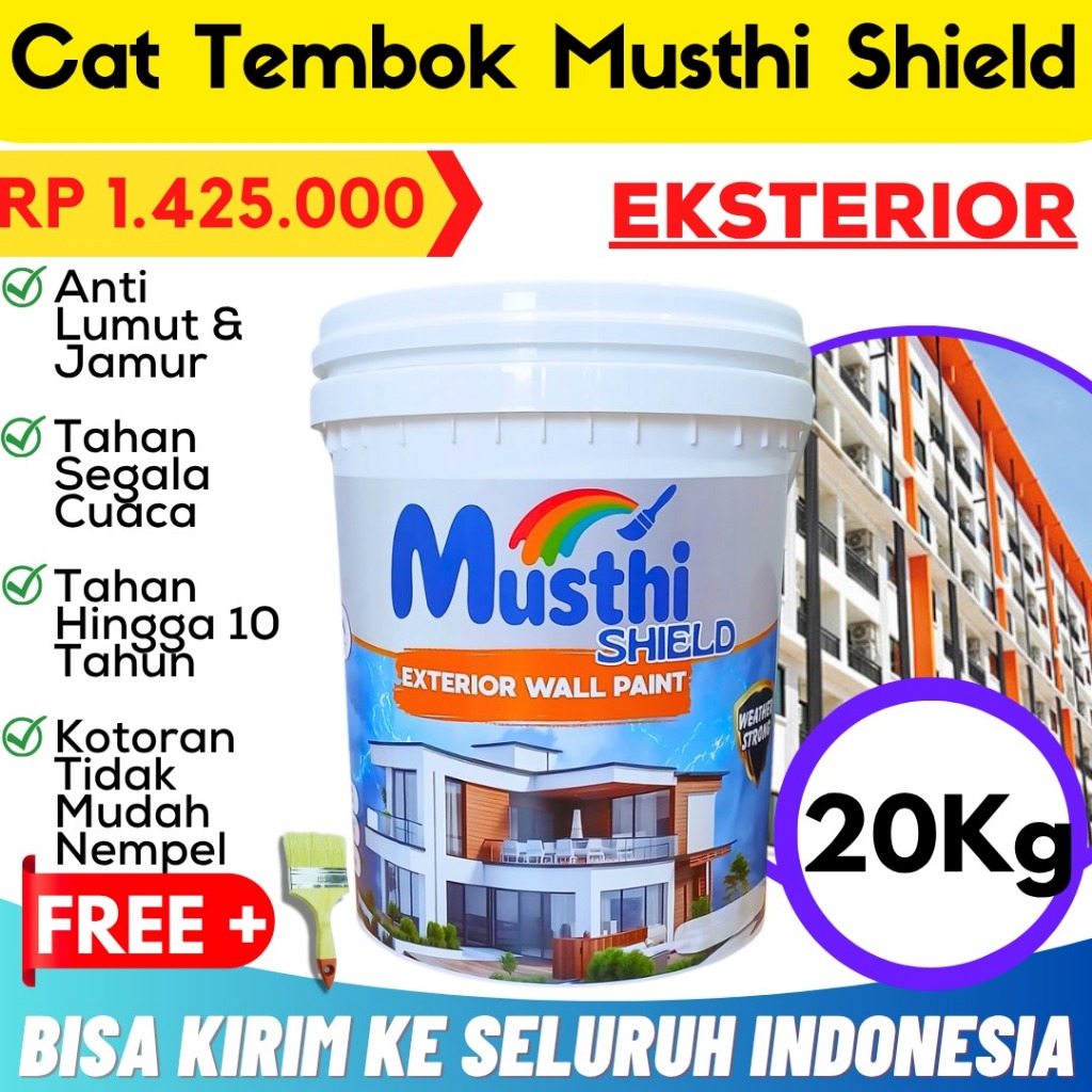 Cat Tembok Luar Rumah Eksterior Musthi Shield 20 Kg Anti Jamur Anti Lembab Tahan Cuaca Kualitas Prem