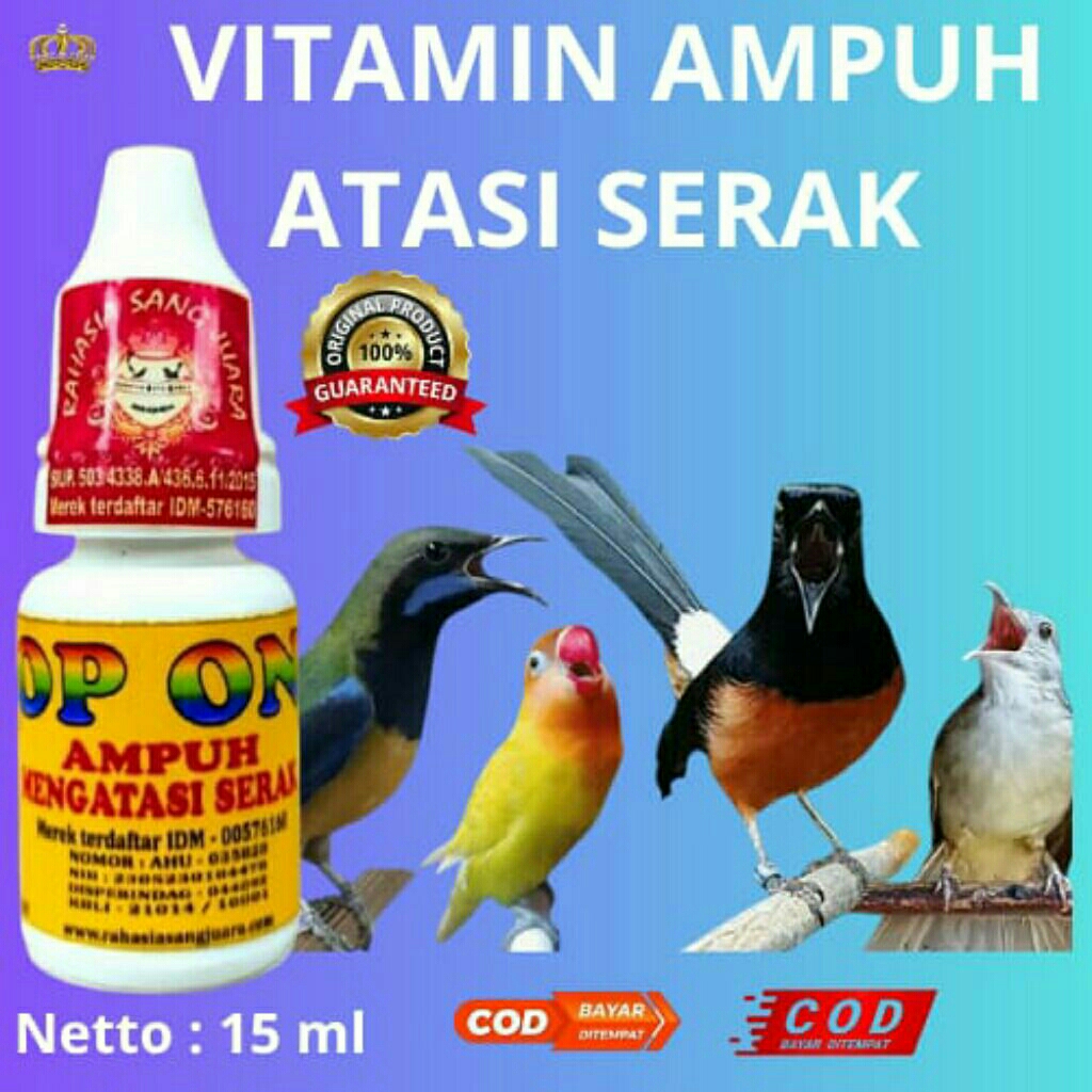 VITAMIN TOP ONE – OBAT SERAK BURUNG 15mlSolusi Ampuh Atasi Suara Serak & Gangguan Pita Suara Burung
