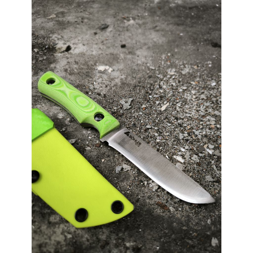 Pisau bushcraft camping survival outdoor edc bohler K110 kydex micarta
