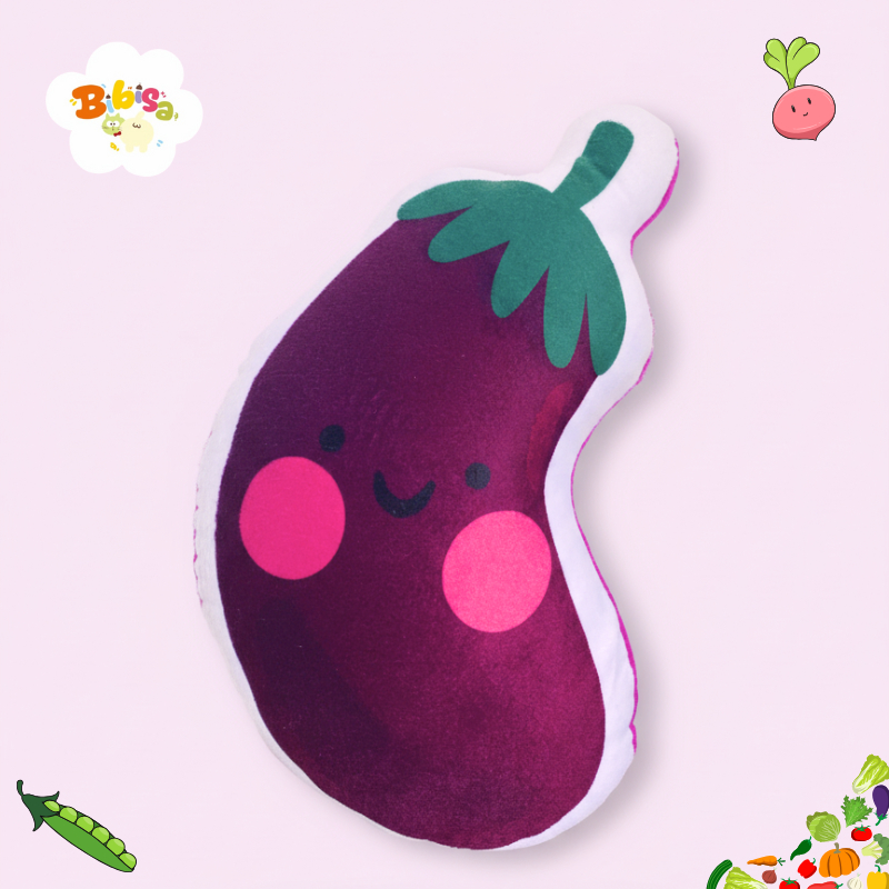 BONEKA TERONG / VEGETABLE PLUSHIE / SMILEY EGGPLANT PLUSHIE / PURPLE SQUISHI PLUS / CHUBBY EGGPLANT 