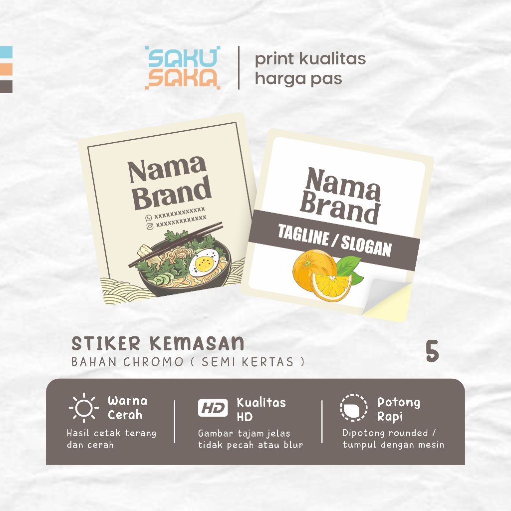 Stiker Label Makanan Stiker Label Logo Sticker Olshop Stiker Makanan Stiker Logo Custom ( LABEL 5 SA