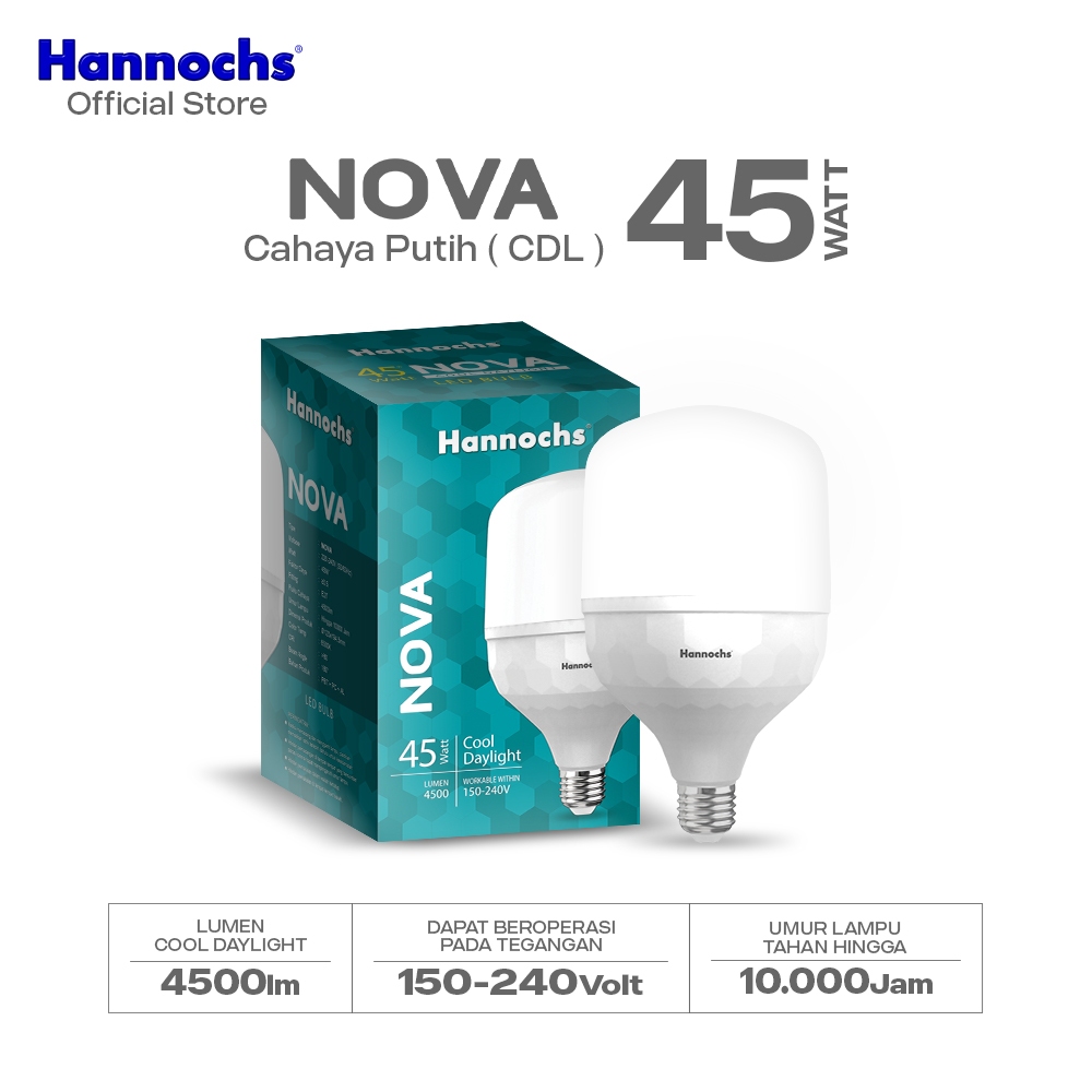 Hannochs Lampu Bohlam LED NOVA 45W Cahaya Putih