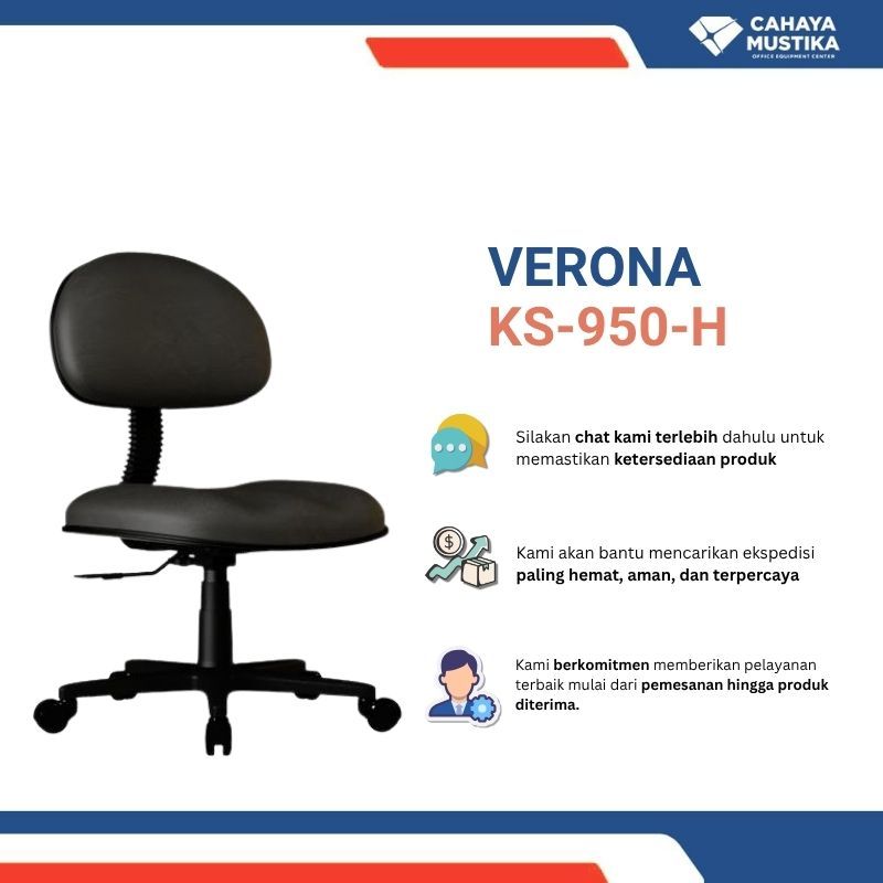 Jual Kursi Kantor Putar/Kursi Karyawan/Kursi Resepsionis/Kursi Kantor Murah Malang Verona KS-950-H