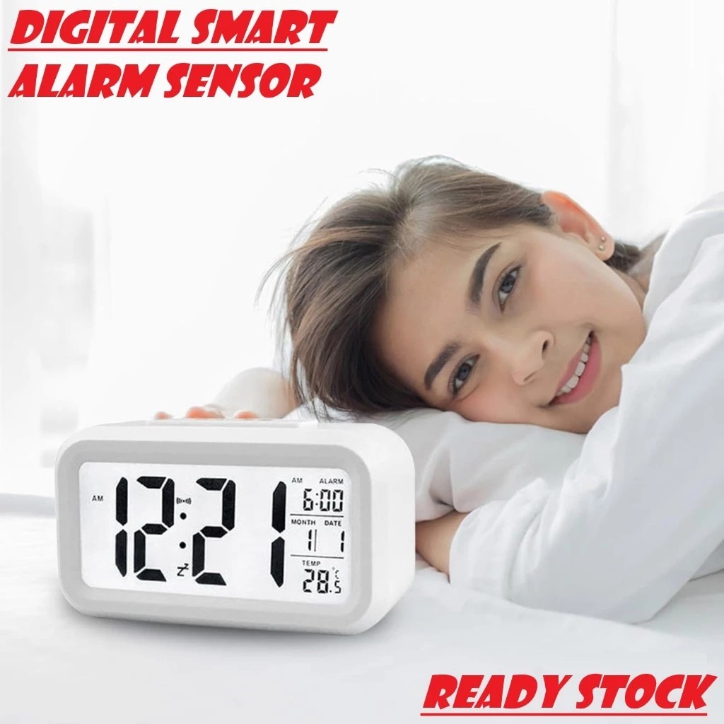 Jam Weker Meja Digital Smart Alarm Clock / Jam Weker Pintar Digital Alarm / Jam Meja Digital Smart L