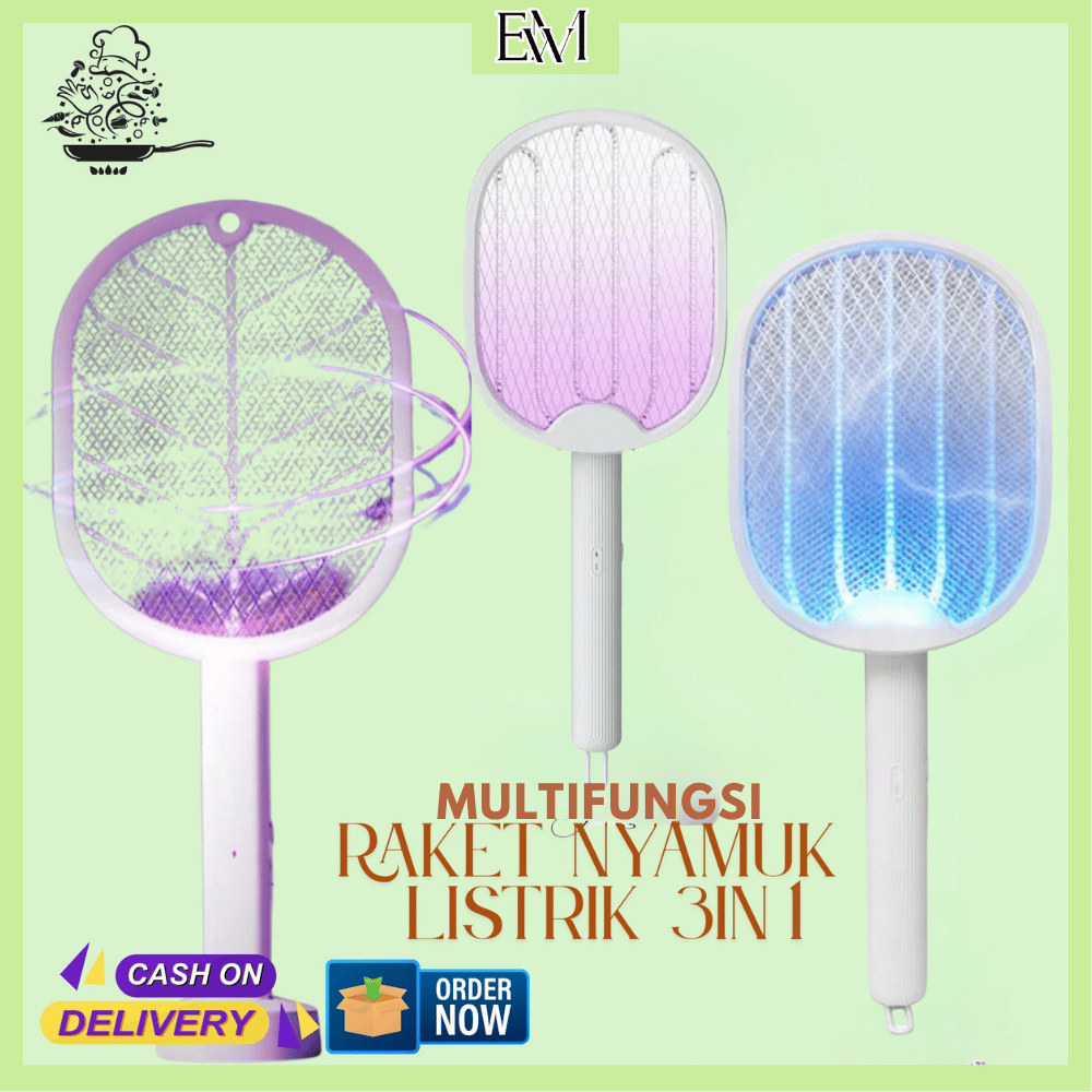 Raket Nyamuk Elektrik Charger Usb + Lampu / Raket Nyamuk Multifungsi/ Raket Nyamuk Elektrik Cas Ori 