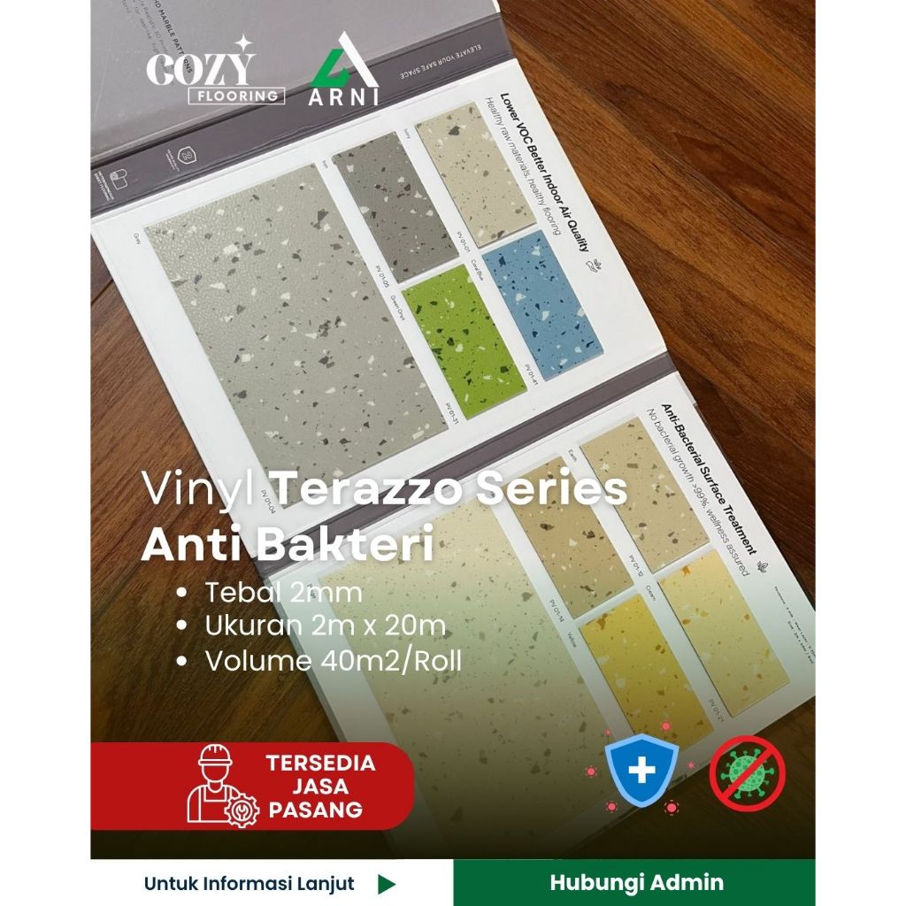 Vinyl Roll Purva Terazzo Series | Karpet Vinyl Tebal 2mm | Karpet Rumah Sakit Motif