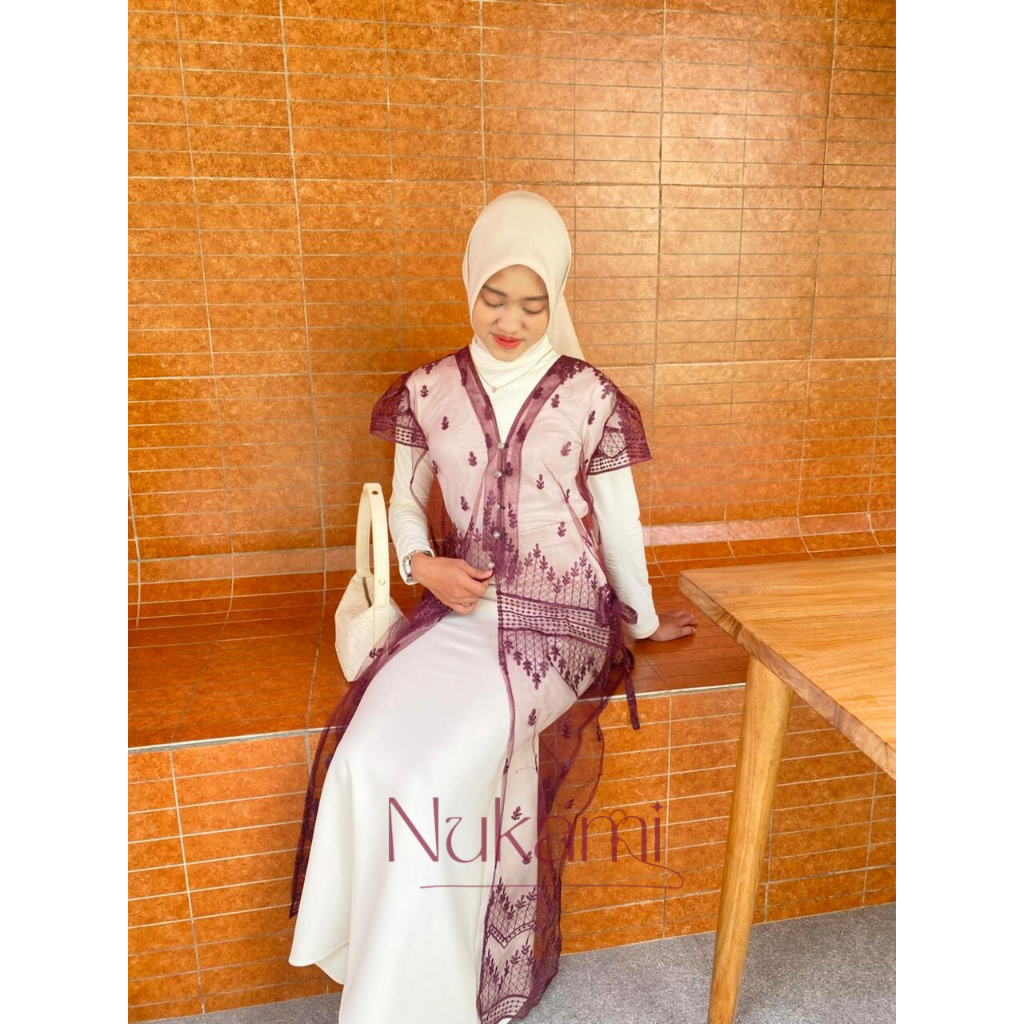 Outer Brukat Olla Sapto Viral Elegan Panjang | Vest Tunik Tile Premium Kondangan Bridesmaid Muslim