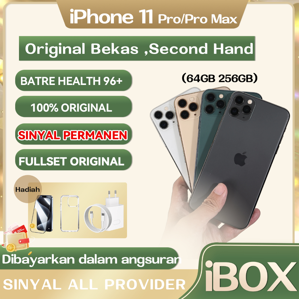 iBOX iPhone 11 pro / iP 11 Pro max 64gb 256gb ( sinyal permanen) ip 11 pro / ip 11 pro max ibox Lcd 