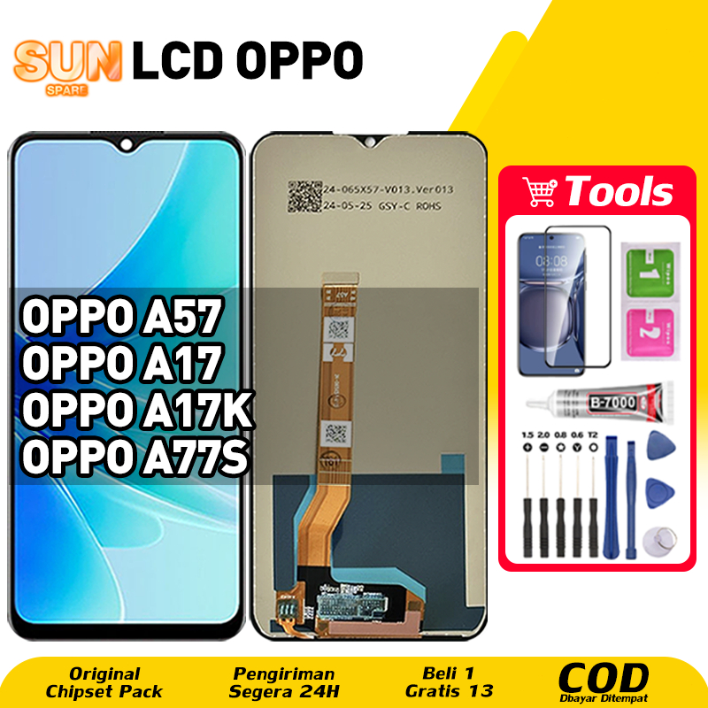 Original For LCD OPPO A57 / OPPO A17 LCD OPPO A17k / OPPO A77s asli hp layar lcd anti blue light HD 