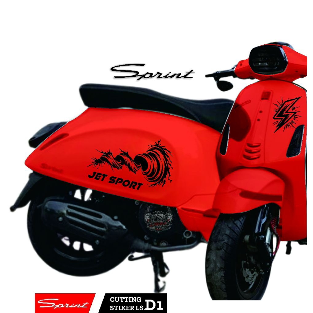 KATTING STIKER STRIPING  vespa metic sprint 160 STIKER STIPING VARIASI vespa sprint  160 Lis Body  v