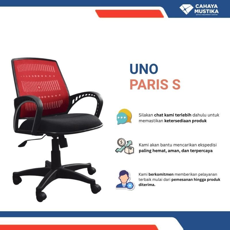 Jual Kursi Kantor Putar/Kursi Kantor Hidrolik/Kursi Karyawan/Kursi Resepsionis Di Malang UNO Paris S