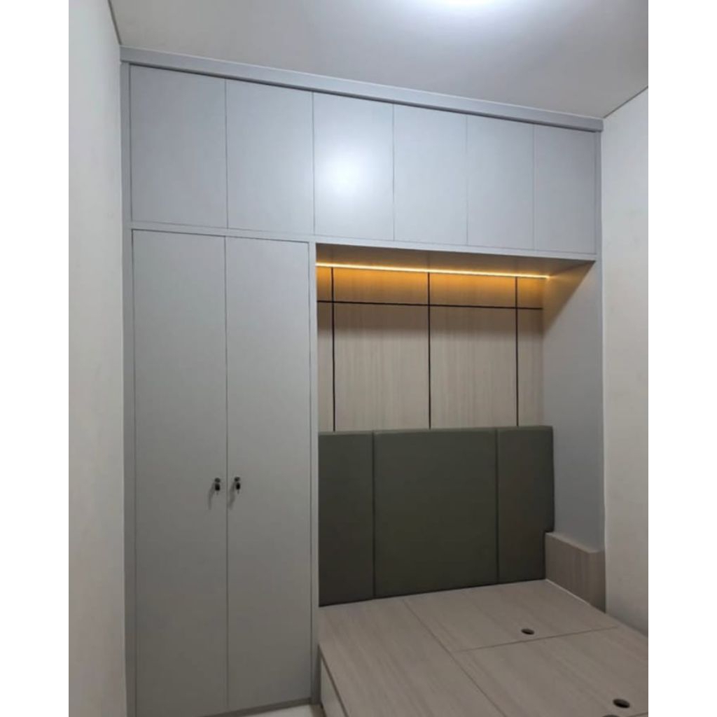 Start harga mulai 1.900.000 permeter, Set Kamar Tidur Minimalis – Lemari + Dipan Storage + Meja Rias