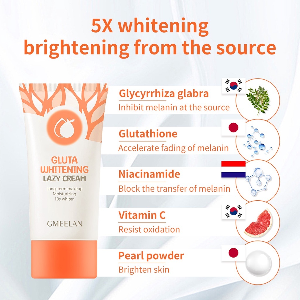 GMEELAN Gluta Whitening Lazy Cream Pemutih Wajah