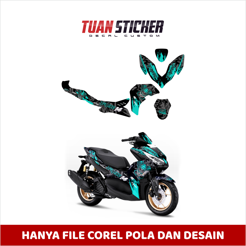 Jual File Pola Yamaha Aerox Connected File Desain Stiker Sticker Striping Decal Motor Aerox Connecte