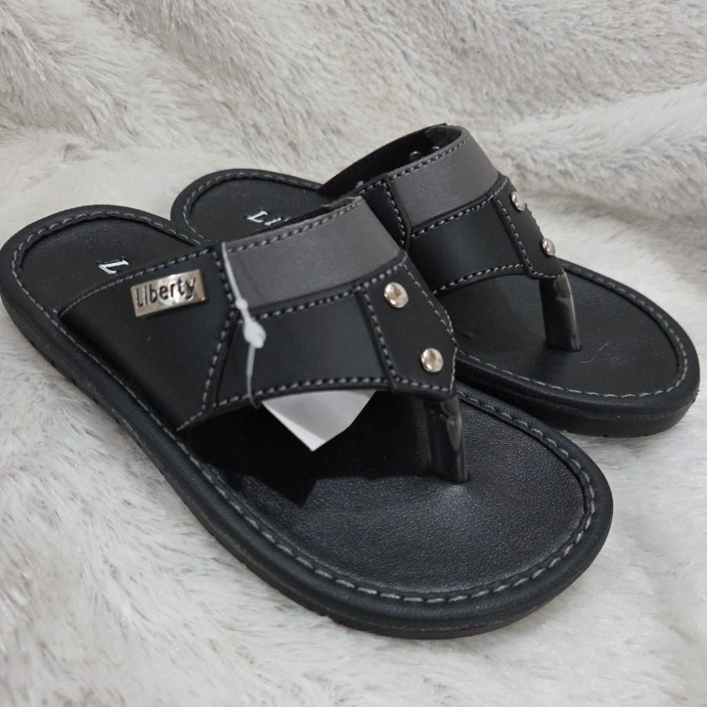 Sandal jepit anak laki laki Liberty hitam dan coklat