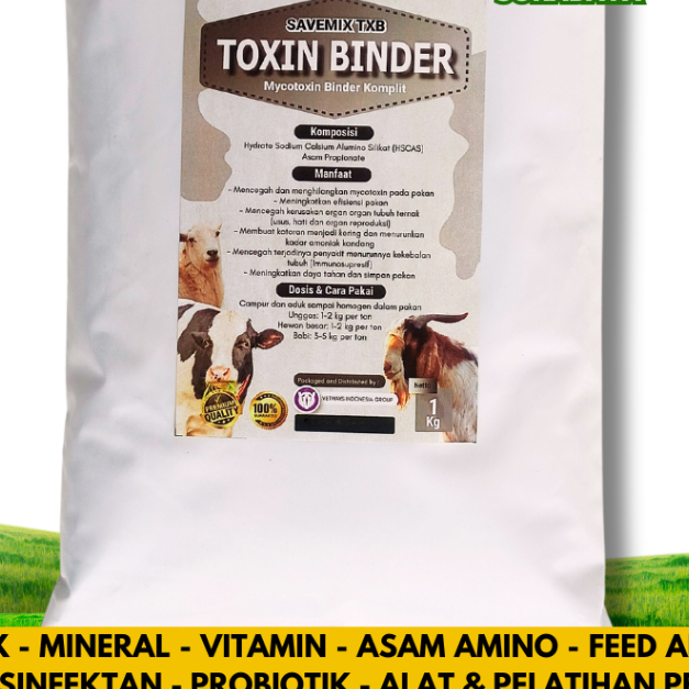 PREMIX - SAVEMIX TOXIN BINDER 1 KG - Toxin Binder Pakan - Mencegah & menghilangkan Mycotoxin Pada Pa