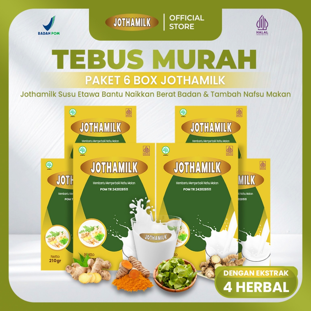 6 Box Susu Jothamilk Etawa Premium | Susu Penggemuk Badan Dewasa | Penambah Berat Badan Pria Wanita 