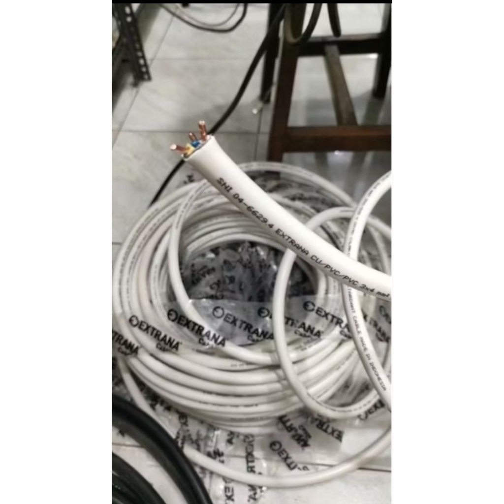 EXTRANA NYM 3x4 Kabel Listrik PLN / Kabel TUFUR Asli Tembaga SNI KAN Standart PLN (HARGA PER METER)