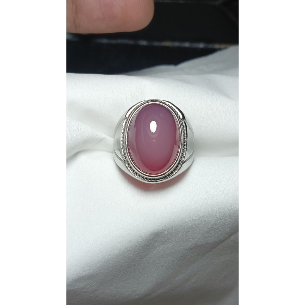 natural cincin batu akik red obi nukleus crystal top hq