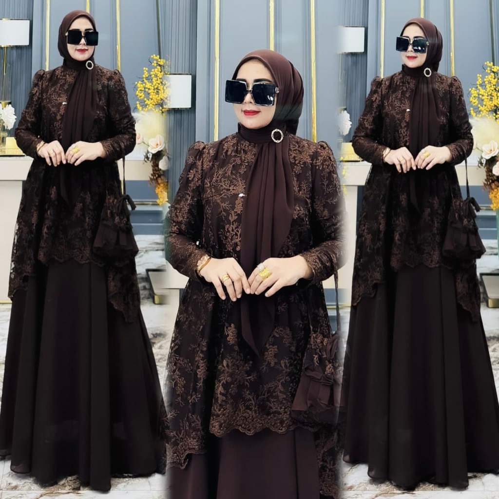 NEW ALMEERA DRES FREE TAS BY ALDISA TERBARU GAMIS LEBARAN 2026 GAMIS PESTA MEWAH GAMIS TILE BROKAT G