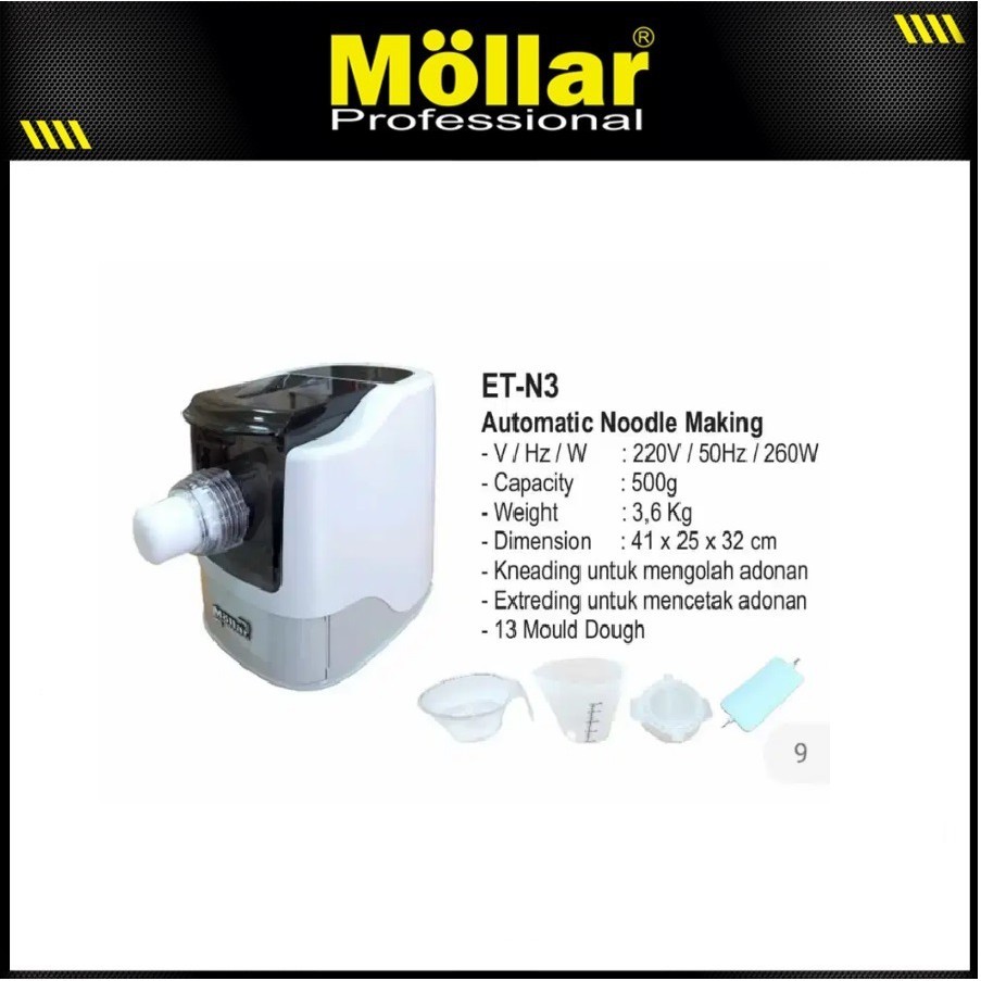 Mesin Pembuat Mie Automatic Noodle Maker Mollar - Mesin Pembuat Pasta Mie Otomatis -