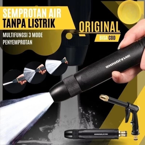 Alat Semprotan Air Tanpa Listrik untuk Mencuci Motor, Mobil, dan AC + Packing