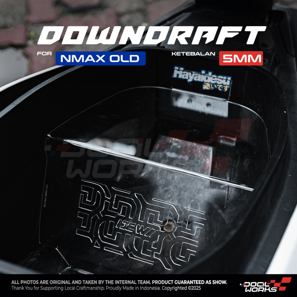 Docilworks - Sekat bagasi downdraft akrilik Cover Downdraft NMAX OLD