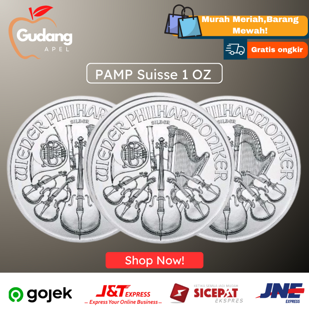 Koin Perak Murni Asli Philarmonic 99.999 1Troy Ounce