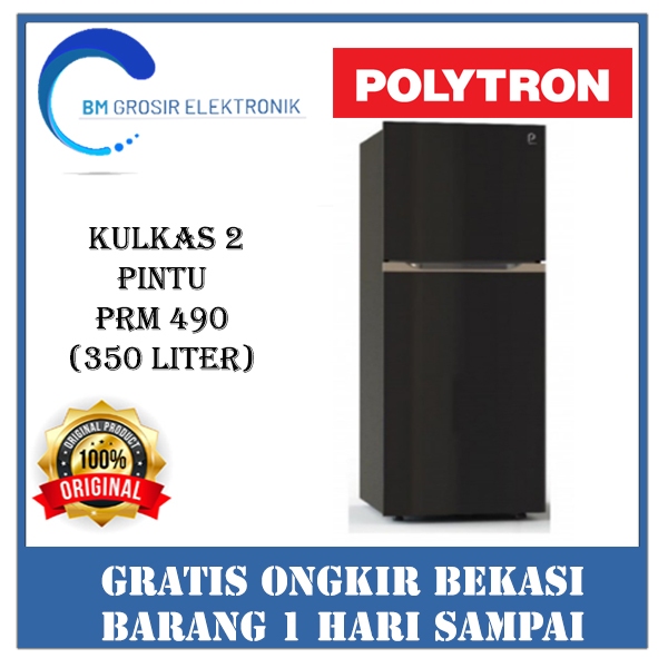 POLYTRON KULKAS PRM 490 KULKAS 2 PINTU 350 LITER ORIGINAL BRAND