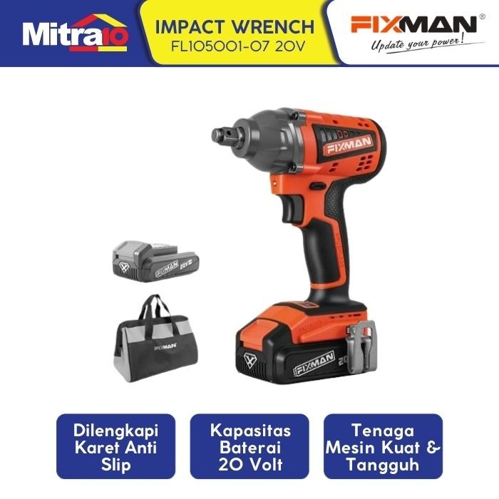 Fixman Mesin Bor Tanpa Kabel FL105001-07 Orange