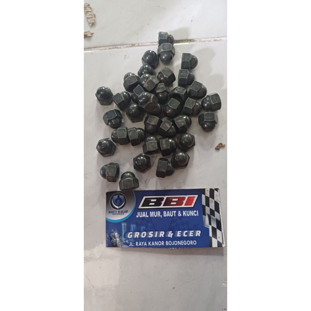 mur topi m10 baut 14 warna hitam