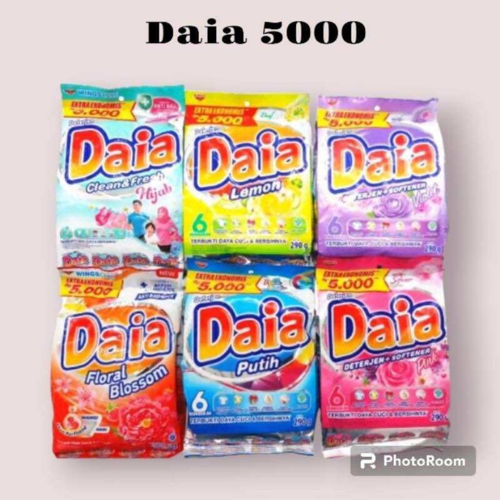 Daia 5000 Bubuk 1 Dus Karton 24pcsDaia 5000 1 dus isi 24 pcs Detergen Bubuk Anti-Bakteri Detergen