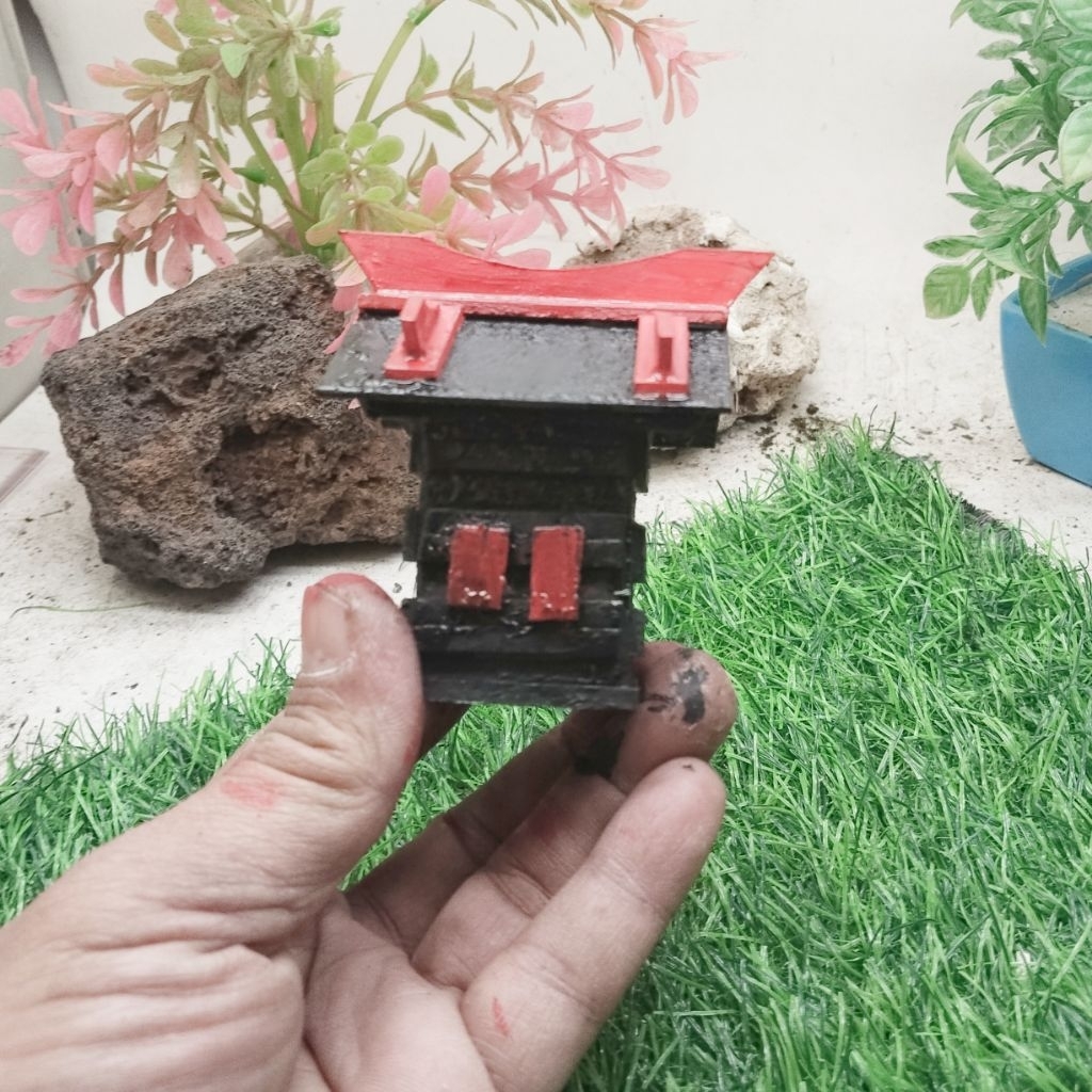 Miniatur rumah jepang gubuk hutan Aquascape paludarium