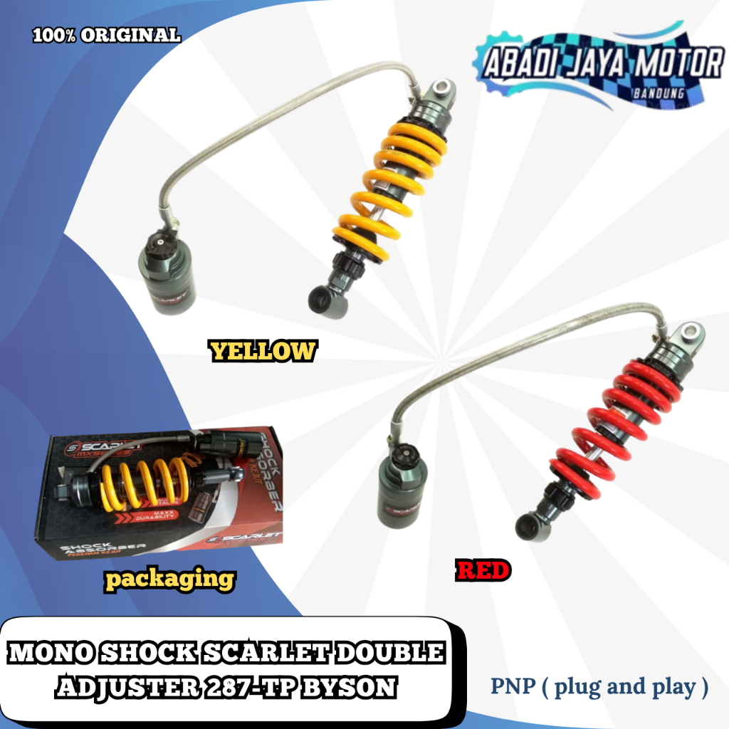 Monosok Mono Sok Skok Shock Belakang Peredam kejut Tabung Pisah Scarlet 287 Byson Bison Scorpio