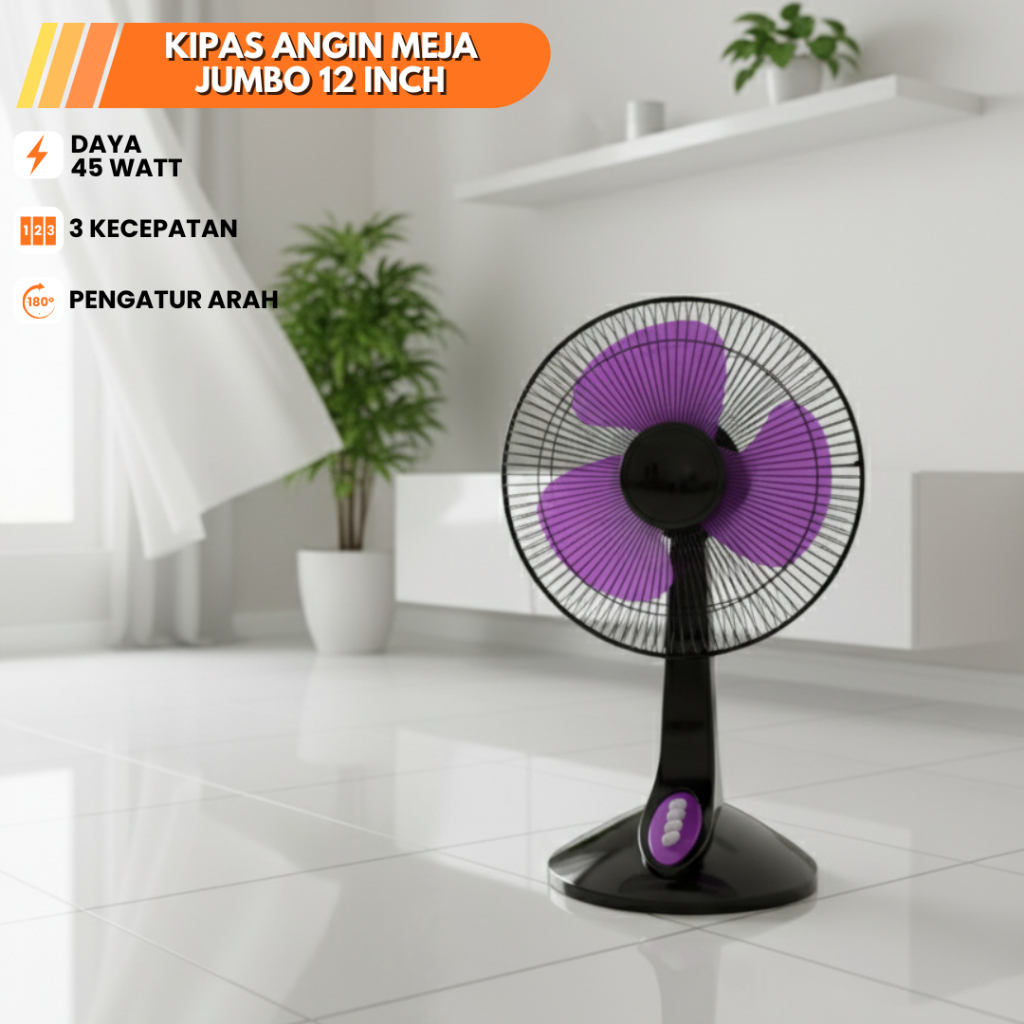 KIPAS ANGIN MEJA / KIPAS ANGIN DUDUK 12 INCH JUMBO
