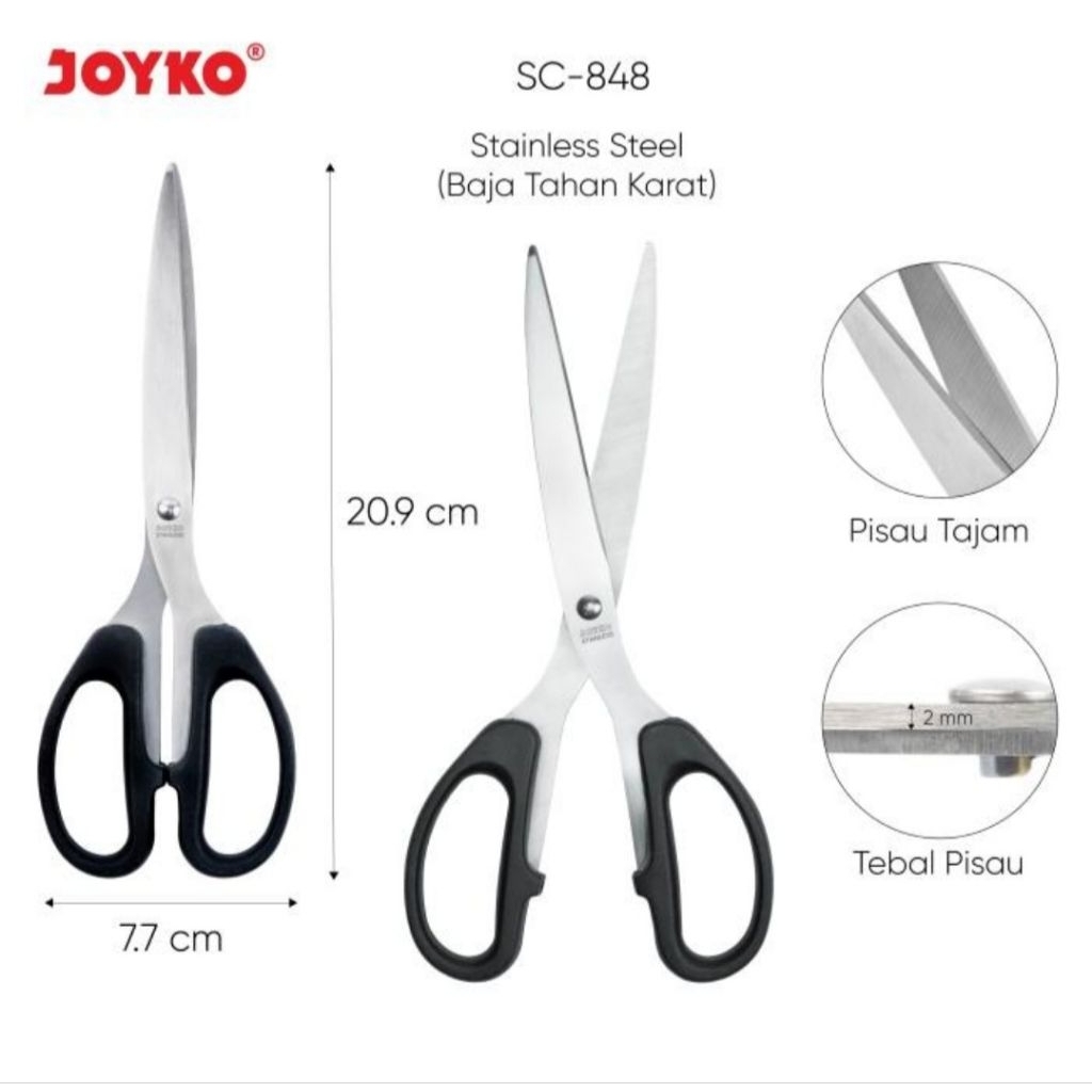 JOYKO GUNTING STAINLESS STELL BESAR/GUNTING BESAR JOYKO 848