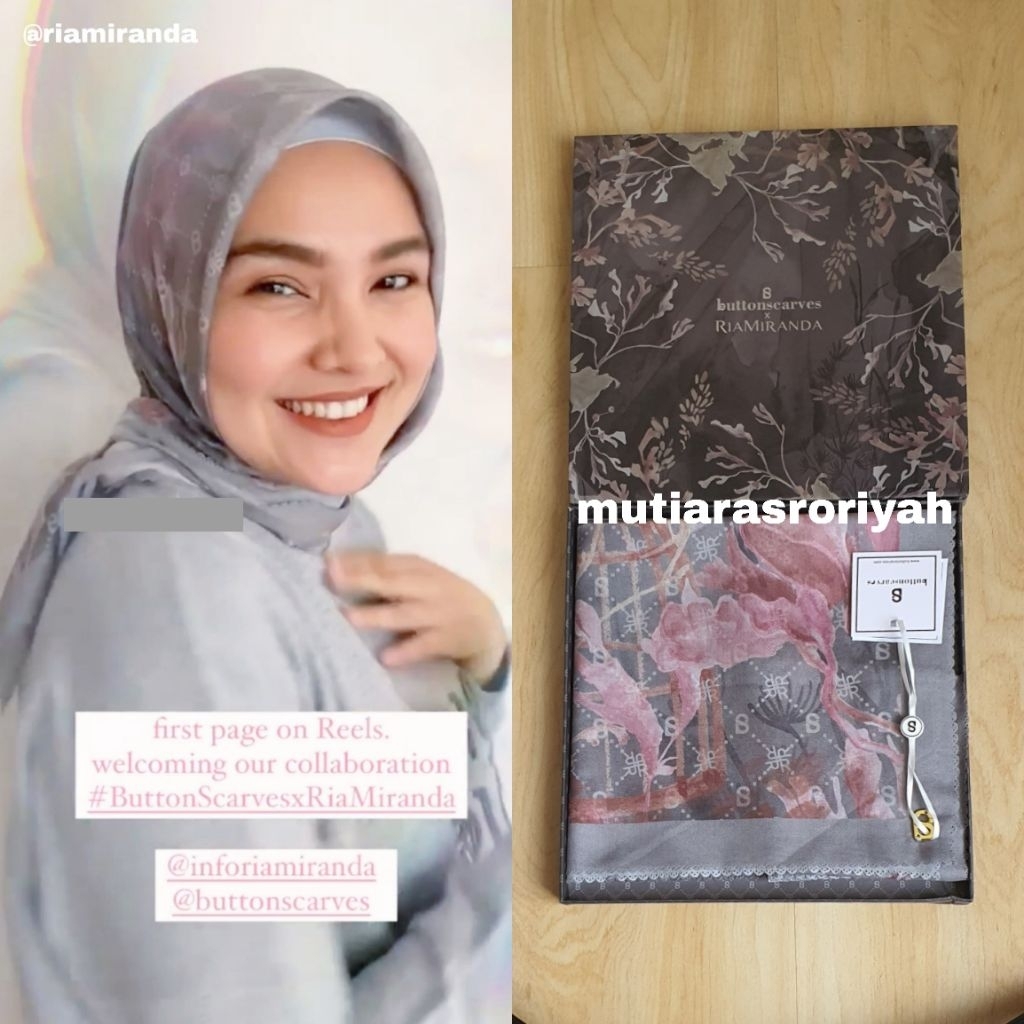 READY STOCK Buttonscarves x Ria Miranda Xanadu Rare Item Riamiranda Lava Grey Voal New with Box