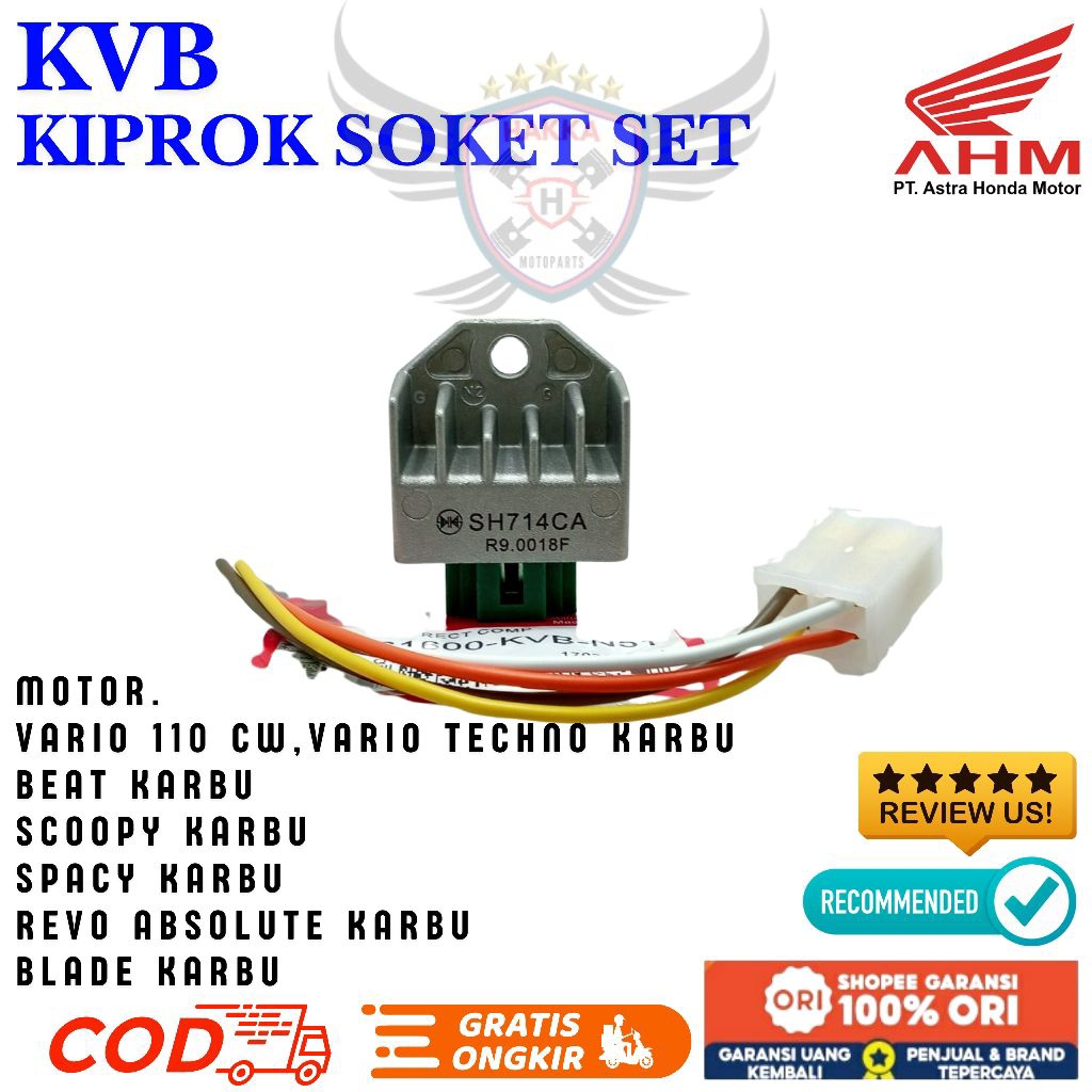 KVB ORIGINAL KIPROK + SOKET HONDA REVO ABS, KIPROK SOKET HONDA BEAT KARBU, KIPROK SOKET HONDA SPACY 