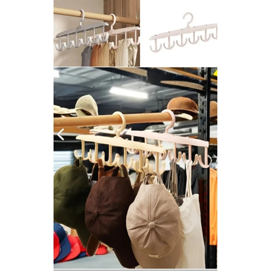 Vilo Hanger 12 Kait Putar 360° Multifungsi | Gantungan Bra Dasi Hijab Topi Tas Serbaguna Hemat Ruang