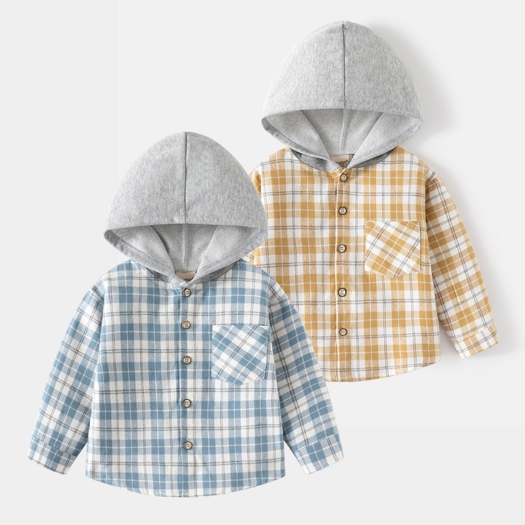 Kemeja flanel anak usia 1-8 th/ Jaket hoodie kotak-kotak flanel anak usia 1-8 th/ Kemeja flanel hood