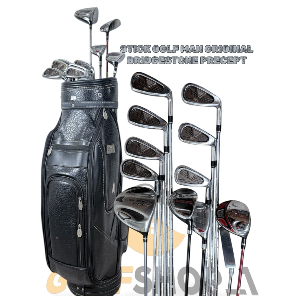 Set Stick Golf Man Second Original Fullset Bag Golf Bridgestone Precept Shaft Stell - Stick Golf Man