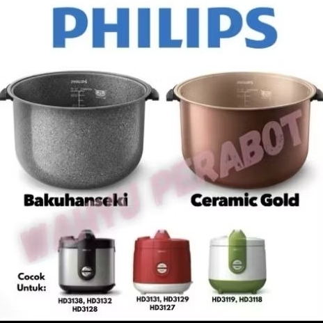 inner pot atau panci philips magic com ada handle hd 3132 3138 3128 3131 3129 3127 3118 3117